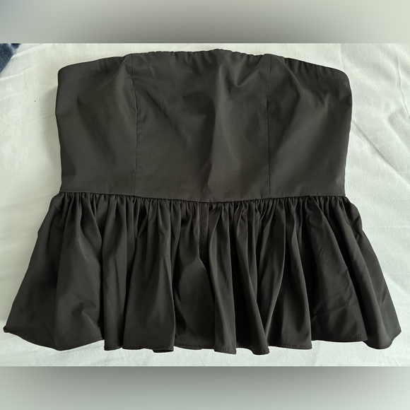 J Crew peplum, strapless, black crop top - Picture 3 of 5